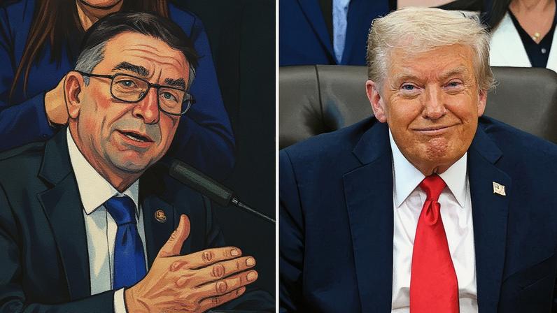 O senador Flávio Bolsonaro e o presidente dos EUA Donald Trump. Fotos: Geraldo Magela/Agência Senado e ANDREW CABALLERO-REYNOLDS / AFP