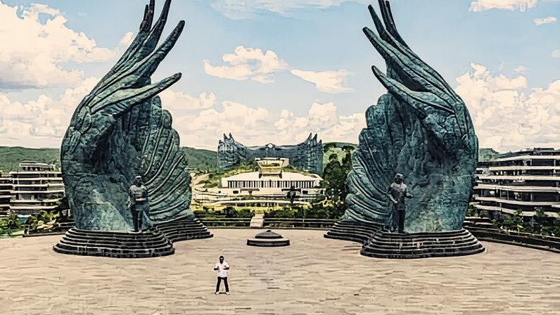 The presidential palace at Nusantara, Indonesia’s new capital. Approximately 2,000 civil servants and 8,000 construction workers currently live in the city, far from the 2030 target of 1.2 million people.