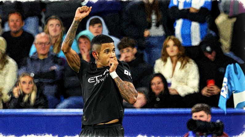 Savinho gol Manchester City Huddersfield Town Copa da Liga — Foto: Ed Sykes/Reuters