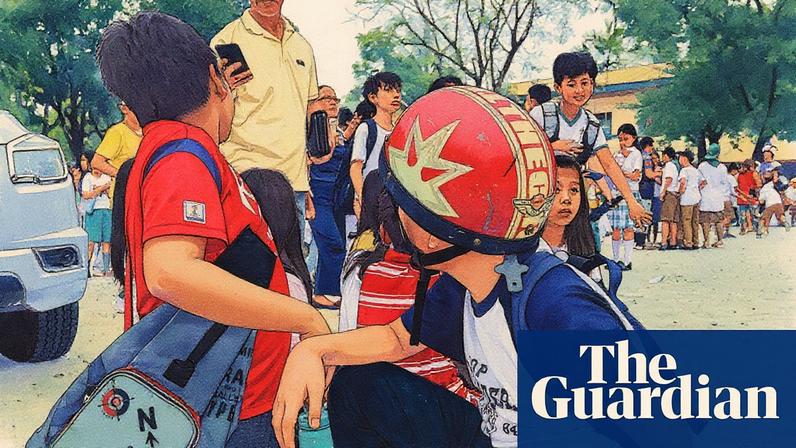 Students are evacuated in Mindanao after the powerful earthquake.