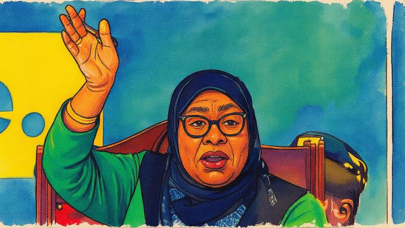 Samia Suluhu Hassan at a campaign rally in Iringa this month.