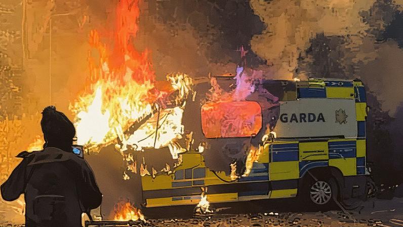 Protesters – some of whom waved Irish flags and held anti-immigrant placards – reportedly numbered up to 2,000 people.