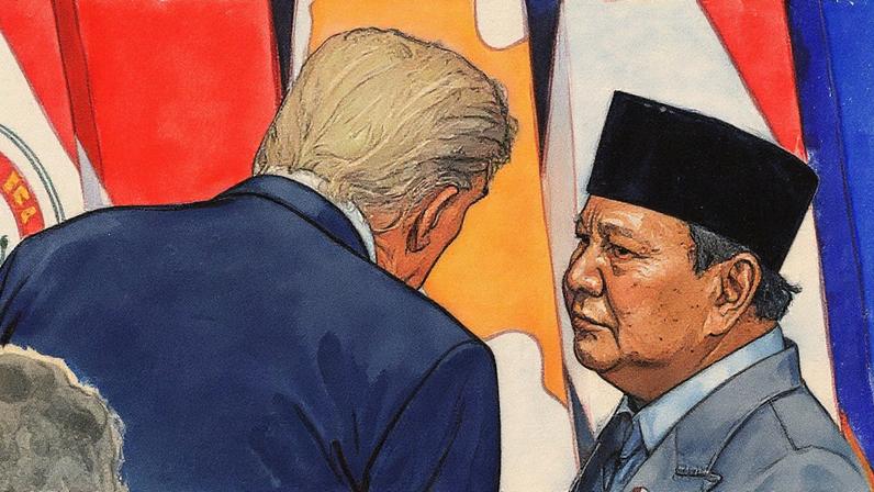Hot mic captures Indonesian president asking Trump to meet son Eric – video