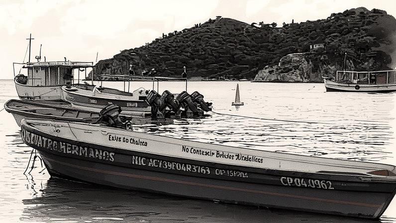 Fishing boats moored as fishers express concern over US government strikes against boats, in Santa Marta, Colombia, on Monday. Photograph: Tomas Diaz/Reuters