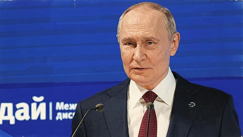 Vladimir Putin: ‘We are closely monitoring the escalating militarisation of Europe.’ Photograph: Mikhail Metzel/Reuters