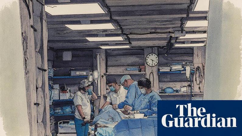 Surgeons operate on a wounded Ukrainian soldier at an underground hospital in the east of the country.