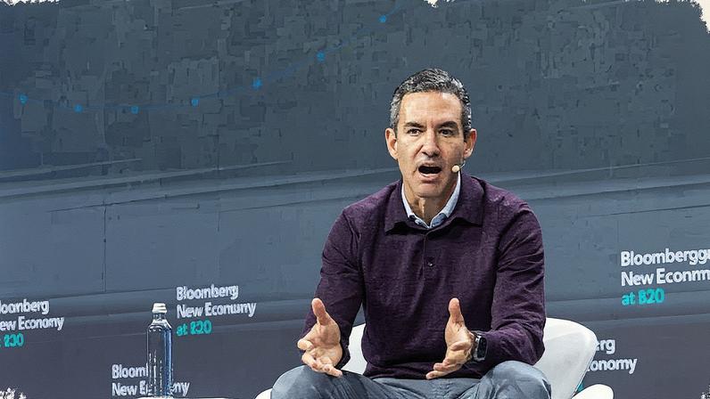 David Vélez diz que chegada do Nubank aos EUA pode levar até alguns anos |David Vélez em evento da Bloomberg em São Paulo no fim de 2024: novos produtos para crescer no mercado da Colômbia (Photographer: Bloomberg/Bloomber/Bloomberg)