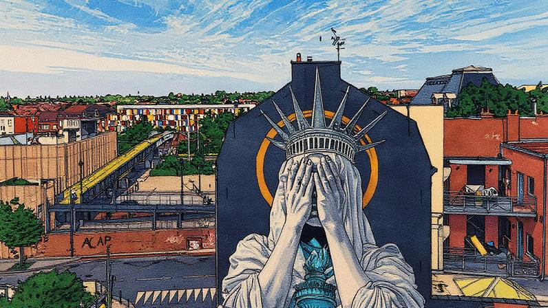 See no evil: Judith de Leeuw’s mural of the Statue of Liberty in Roubaix, France Hemis/Alamy Stock Photo