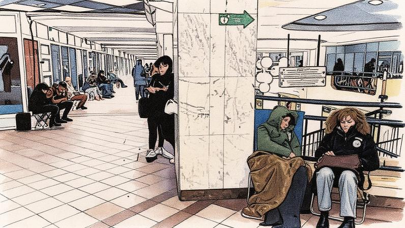 People take shelter inside a metro station during a Russian missile and drone attack in Kyiv, Ukraine, early on Wednesday. Photograph: Alina Smutko/Reuters