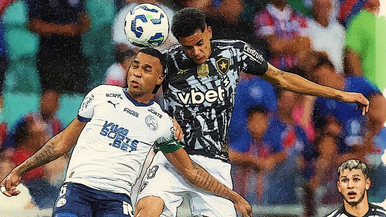 Newton em dividia com Jean Lucas no último jogo entre Botafogo e Bahia (Foto: Vítor Silva/Botafogo)