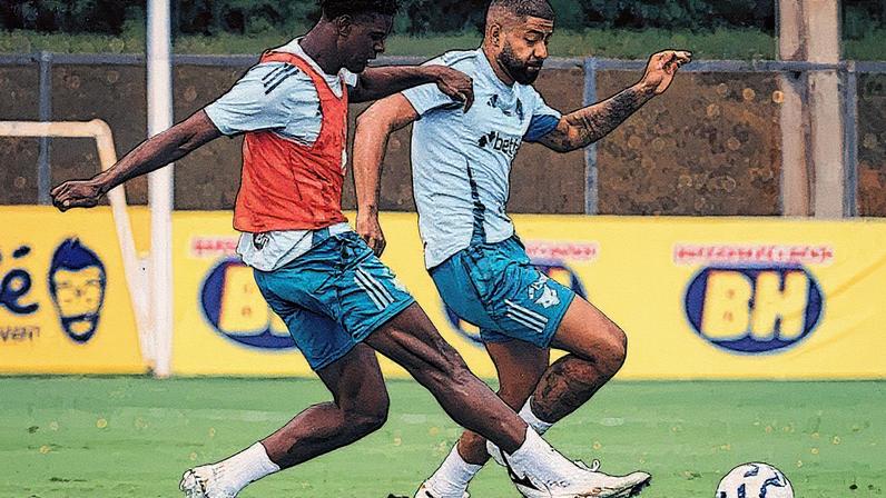 Jonathan Jesus e João Marcelo devem formar a dupla de zaga do Cruzeiro no jogo contra o Vitória (Foto: Gustavo Aleixo/Cruzeiro)