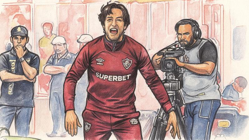 Luiz Zubeldía na partida entre Fluminense e Mirassol (FOTO: LUCAS MERÇON / FLUMINENSE F.C.)
