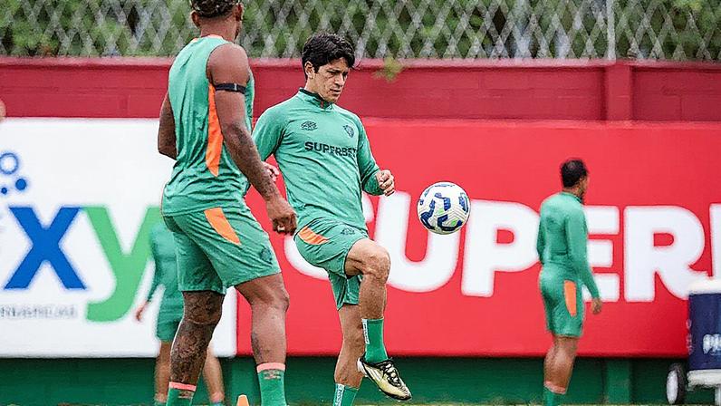 Cano e John Kennedy em treino do Fluminense (Foto: Marcelo Gonçalves / Fluminense FC)
