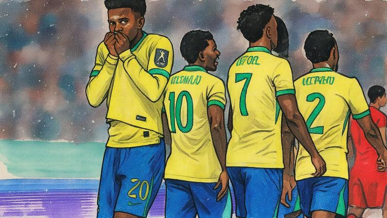 Estêvão comemorando gol pela Seleção Brasileira (Foto: Rafael Ribeiro/CBF)