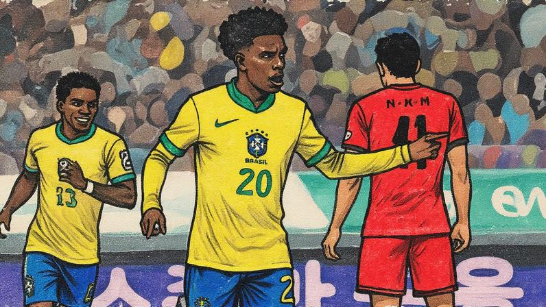 Estêvão é o artilheiro da Seleção sob o comando de Carlo Ancelotti com três gols. (Foto: @rafaelribeirorio / CBF)