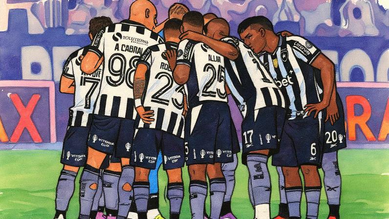 Jogadores do Botafogo reunidos para o clássico (Foto: Vítor Silva/Botafogo)