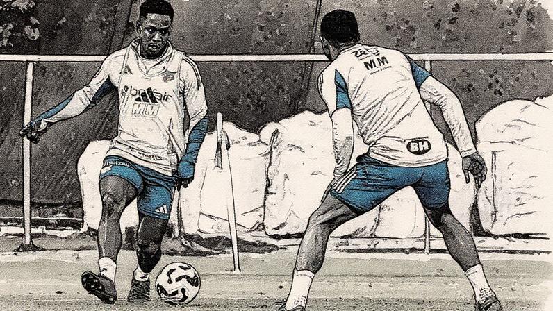 Atacante Sinisterra volta a treinar, depois de ficar de fora dos dois últimos jogos do Cruzeiro (Foto: Gustavo Aleixo/Cruzeiro)