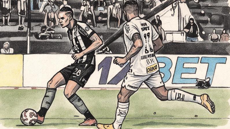 Newton em ação pelo Botafogo no empate com o Santos (Foto: Vítor Silva/Botafogo)