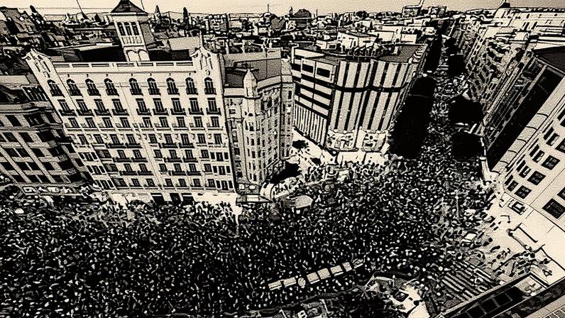 Protesters in Valencia, where a poll found 71% of residents believe Carlos Mazón should resign.