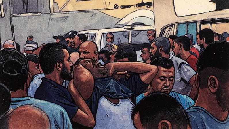 Un hombre llora la muerte de un familiar de los bombardeos israelíes en Gaza