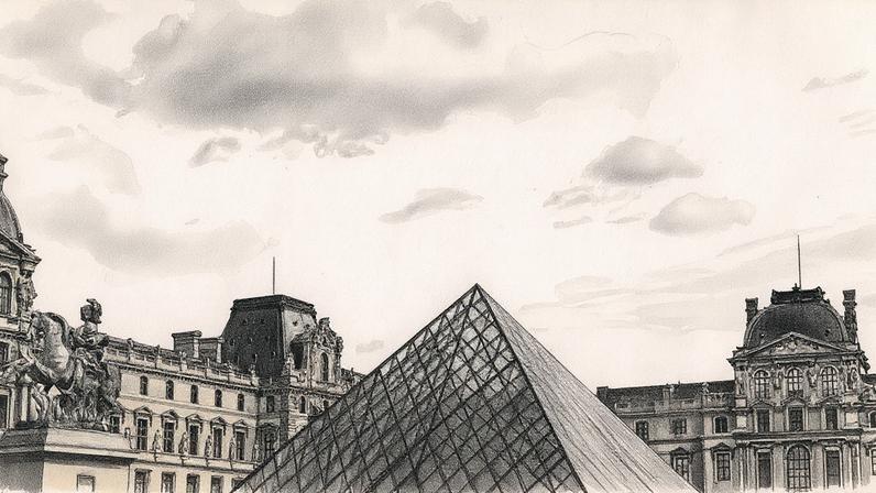 The Louvre reopened on Wednesday, with visitors queuing around the Cour Napoléon. Photograph: Abdullah Firas/ABACA/Shutterstock
