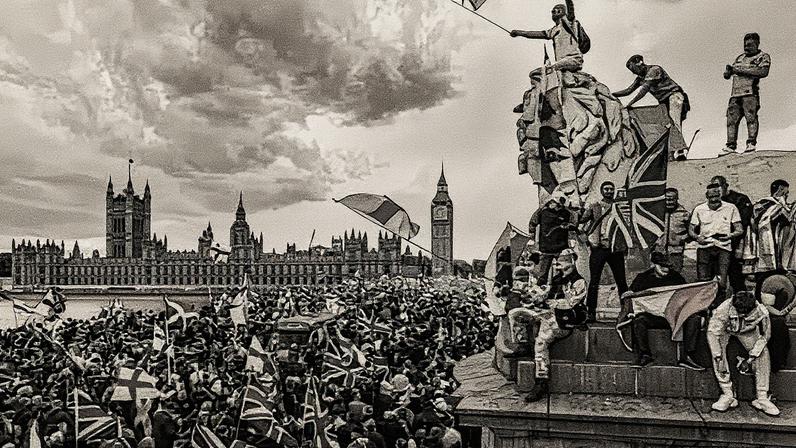 The ‘unite the kingdom’ rally in London in September. Olivier De Schutter described such events as ‘completely terrifying’. Photograph: Christopher Furlong/Getty Images