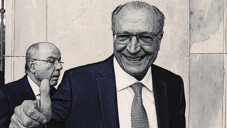Adiantamento de resultado: o vice-presidente, Geraldo Alckmin e, ao fundo, o ministro das relações exteriores, Mauro Vieira. Alckmin revelou que o governo pediu a suspensao das tarifas contra o Brasil enquanto as negociações ocorrem. (Foto: André Coelho/EFE)