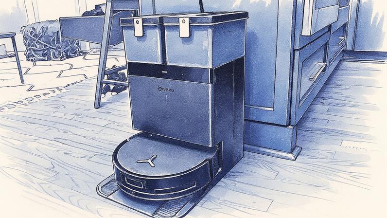 The robovac comes with a dock that can refill itself using its built-in water tank.