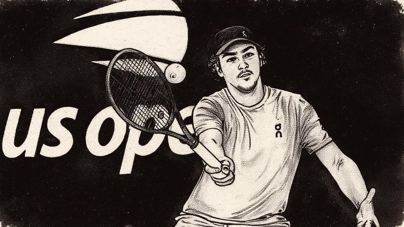 João Fonseca na vitória na estreia do US Open (Foto: Al Bello/Getty Images/AFP )