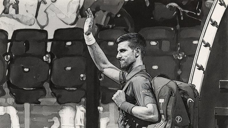 Djokovic abandona partida contra Taylor Fritz pela Six Kings Slam (Foto: Fayez Nureldine / AFP)