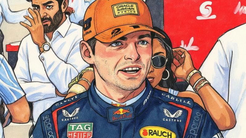 Red Bull Racing's Dutch driver Max Verstappen walks to the podium after winning the United States Formula One Sprint at the Circuit of the Americas in Austin, Texas, on October 18, 2025. (Photo by RONALDO SCHEMIDT / AFP)