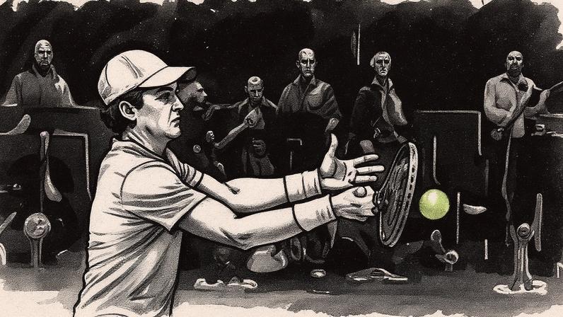 João Fonseca em sua quarta vitória sobre top 20 em 2025, contra o espanhol Fokina, na final da Basileia (Photo by Fabrice COFFRINI / AFP)