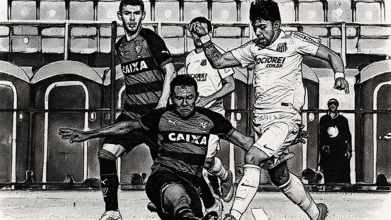 Gabigol em ação na partida entre Santos e Vitória (Foto: Daniel Vorley/AGIF)