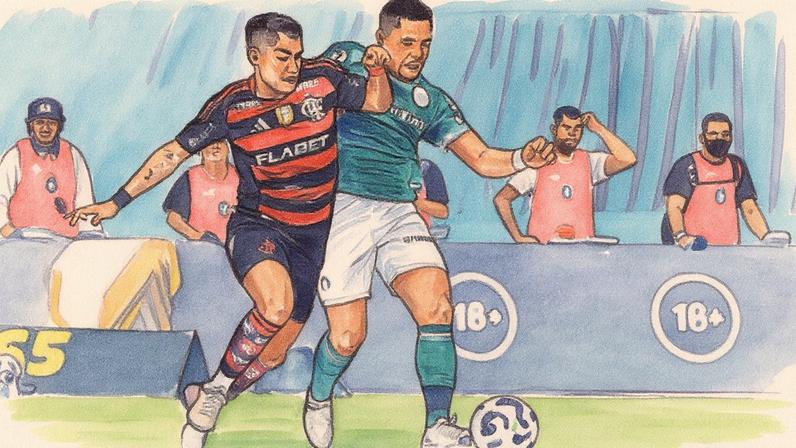 Duelo entre Palmeiras e Flamengo no primeiro turno (Foto: Marcello Zambrana/AGIF)