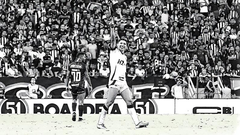Rony comemora gol na partida entre Ceará e Atlético-MG, pelo Brasileirão (Lucas Emanuel/AGIF)