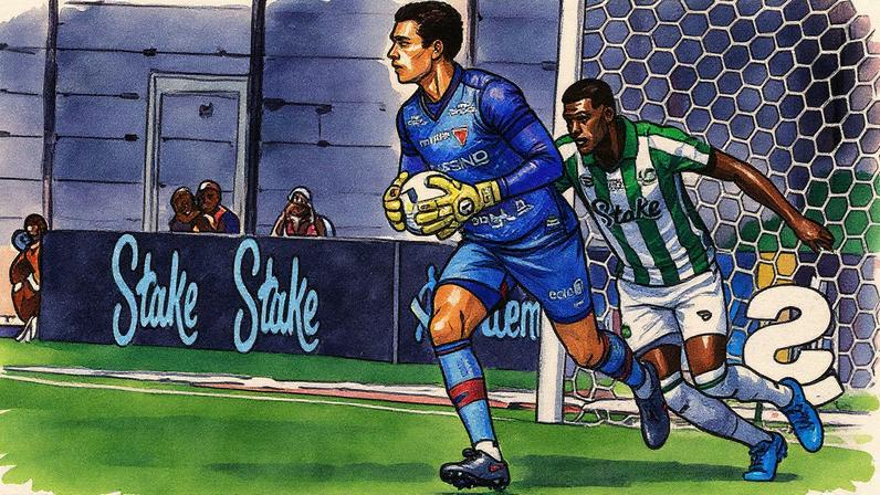 Brenno, goleiro do Fortaleza, em jogo contra o Juventude (Foto: Luiz Erbes/AGIF)