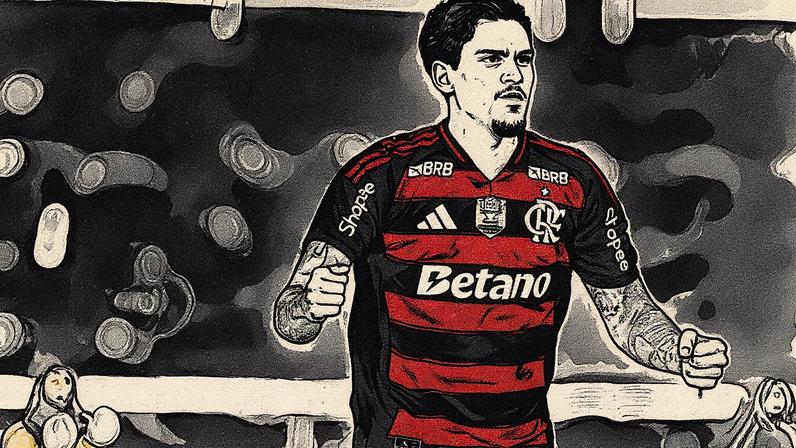 Pedro comemora gol do Flamengo contra o Botafogo (Foto: Jorge Rodrigues/AGIF)