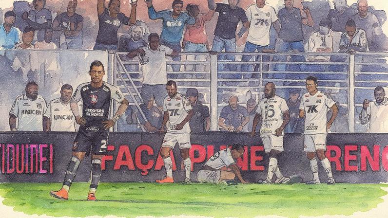 Corinthians foi dominado pelo Santos (Foto: Jota Erre/AGIF)