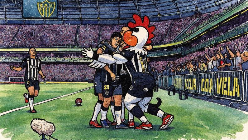 Alan franco autor do gol e Dudu que deu a assistência (Foto: Pedro Souza / Atlético)