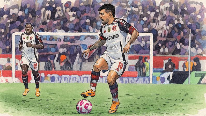 Arrascaeta controla a bola em derrota para o Fortaleza pelo Brasileirão (Foto: Baggio Rodrigues/AGIF)