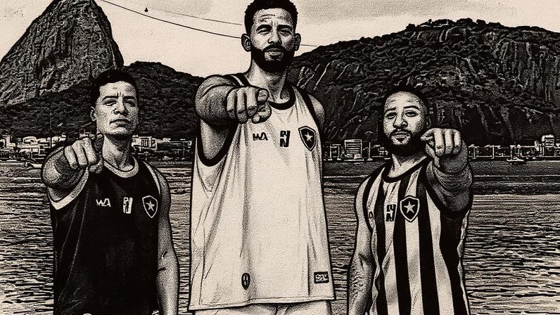 Atletas com novo uniforme da temporada 25-26 do Botafogo (Foto: BFR)