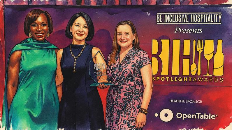 From left: Lorraine Copes, founder of BIH; Leona De Pasquale, Wine Professional of the Year; Victoria Stanage, head of events at Decanter Credit: freezeframe media