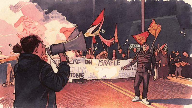 Manifestantes pro palestinos participan en una manifestación en solidaridad con la Flotilla Global Sumud y Gaza, en Ciudad de México.