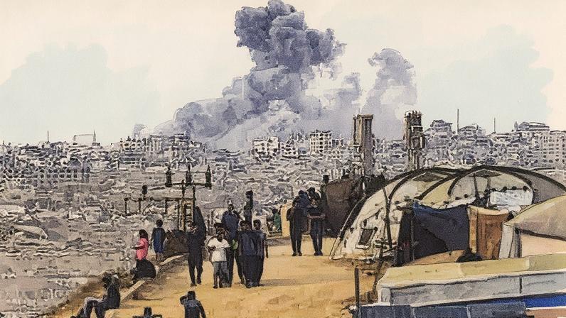Una columna de humo tras un ataque israeli en el centro de Gaza, este miercoles. Jehad Alshrafi (AP)