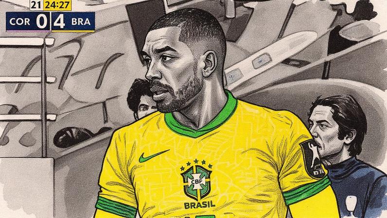 Paulo Henrique em sua estreia pela Seleção (Foto: Reprodução/X)