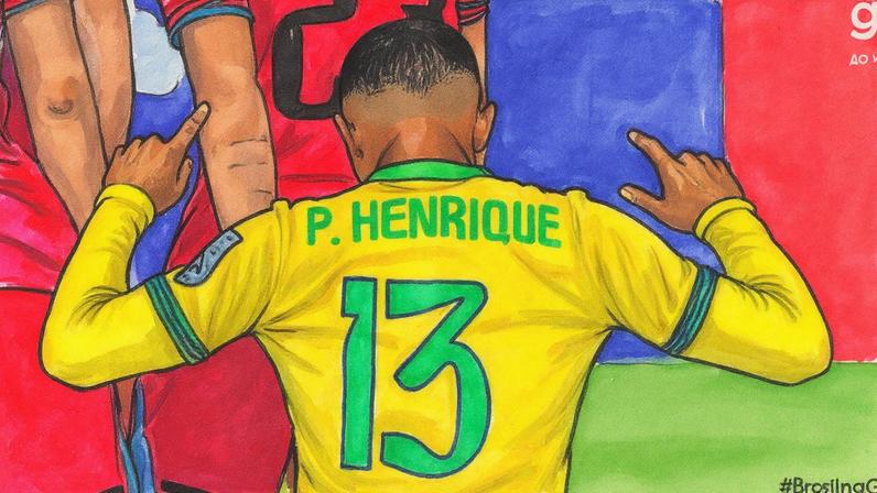 Paulo Henrique em partida contra a Coreia do Sul (Foto: Reprodução/GE TV)
