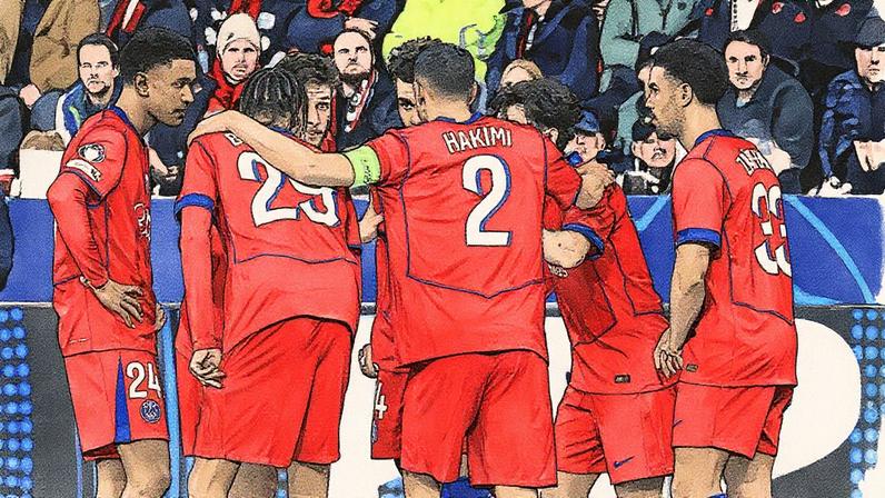 PSG atropela Bayer Leverkusen por 7 a 2 na Champions League, mantendo 100% de aproveitamento e assumindo a liderança do grupo com show de gols e astros - Foto: @psg