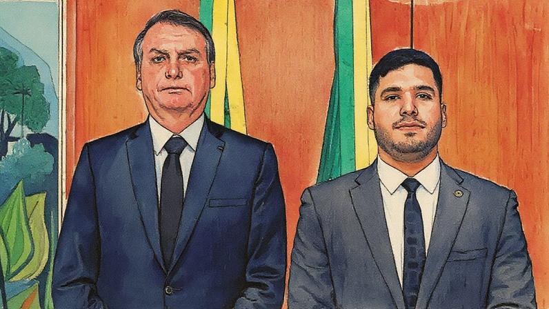 Jair Bolsonaro e André Fernandes. O deputado do PL participou da filiação de Ciro Gomes, ex-ministro do presidente Lula (PT) ao PSDB. (Foto: Marcos Corrêa/PR)