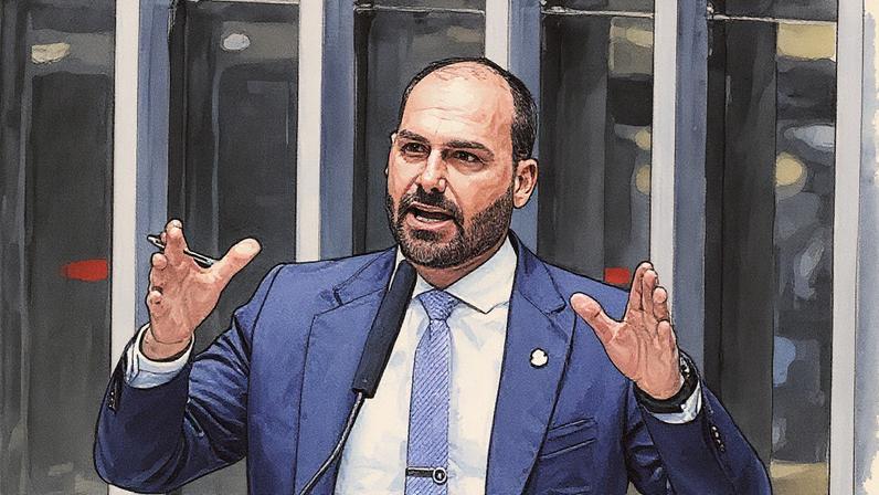 Presidente do Conselho de Ética diz que Eduardo Bolsonaro deve estar no Brasil para exercer o mandato