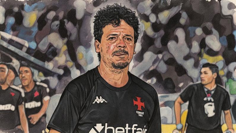 Fernando Diniz à beira do campo no clássico entre Vasco e Fluminense (Foto: Thiago Ribeiro/AGIF)